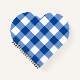 Blaues Gingham-Muster Notizbuch