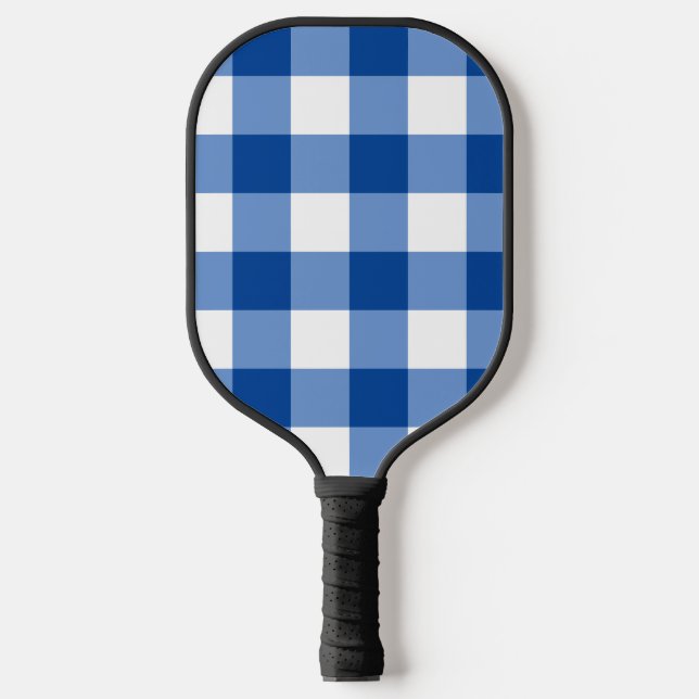 Blaues Gingham-Muster Pickleball Schläger (Vorderseite)