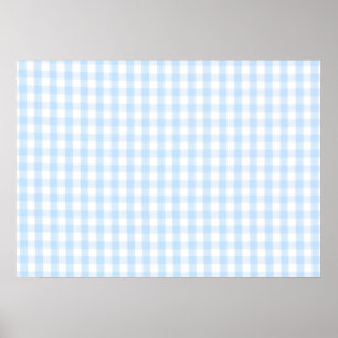 Blaues Gingham-Muster Poster