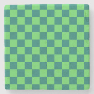 Blaues Gingham-Muster Steinuntersetzer