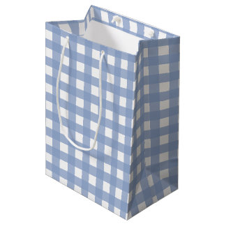 Blaues Gingham-Ruhe-Blau Mittlere Geschenktüte