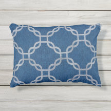 Blaues Gitter Außenakzentkissen 16" x 12"