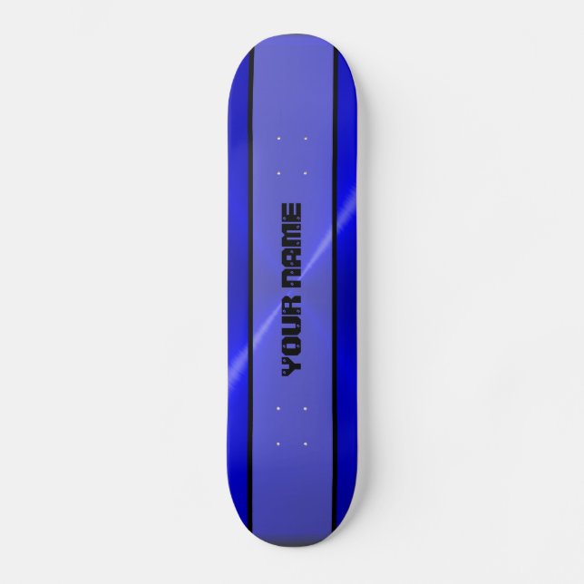 Blaues glänzendes Edelstahl-Metall 2 Skateboard (Vorderseite)