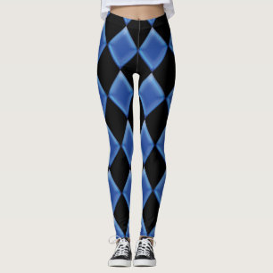 Blaues Glas Harlequin Muster Leggings