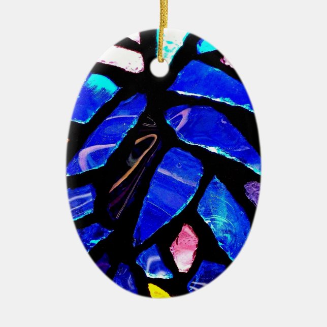 'Blaues Glas' Keramikornament (Vorne)