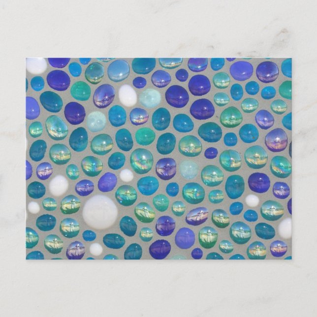 Blaues Glas Postkarte (Vorderseite)