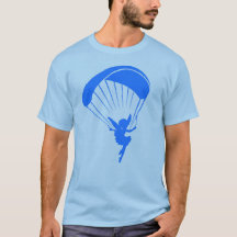 Blaues Gleitschirmfliegen-Elf-T-Shirt