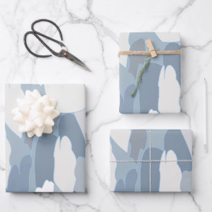 Blaues Gletscher-Eismuster Geschenkpapier Set