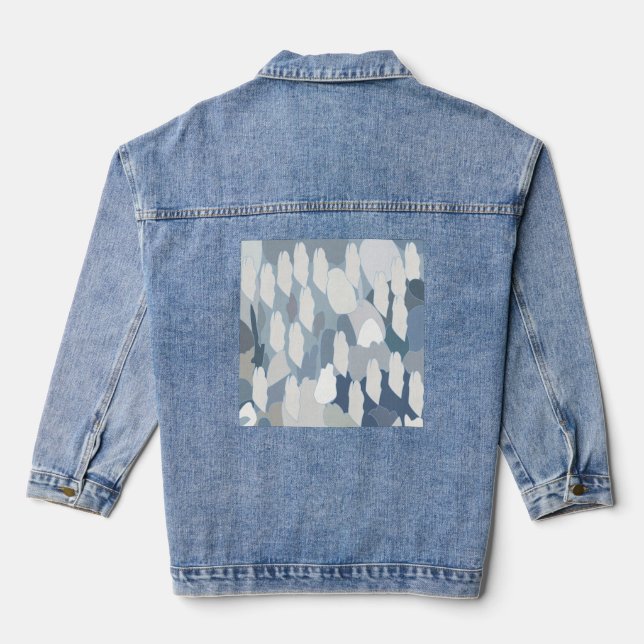 Blaues Gletschereismuster Jeansjacke (Rückseite)