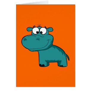 Blaues glückliches Flusspferd