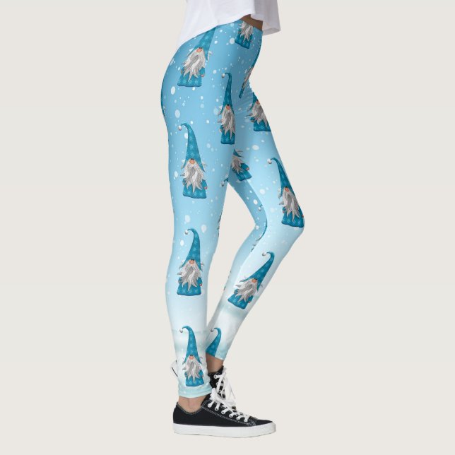 Blaues Gnome-Muster Leggings (Rechts)