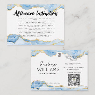 Blaues Gold Age Lash Eyelash Verlängerung Nachsorg Visitenkarte