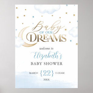 Blaues Gold Baby unseres Traumwillkommens Poster