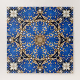 Blaues Gold Dekoratives Puzzle