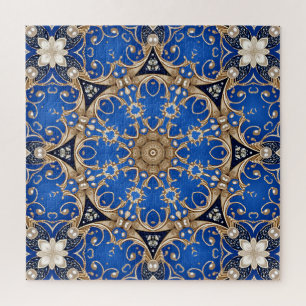 Blaues Gold Dekoratives Puzzle