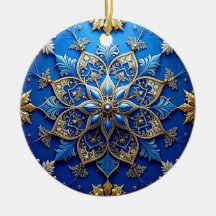 Blaues Gold Dekoratives Weihnachtsornament