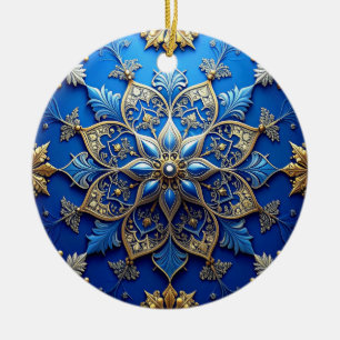 Blaues Gold Dekoratives Weihnachtsornament