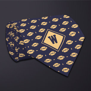 Blaues Gold-Fußball-Icon-Halstuch Krawatte