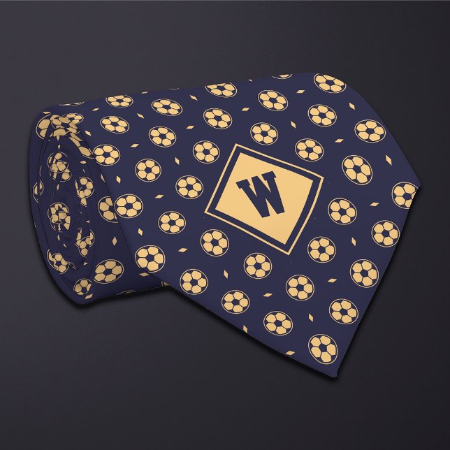 Blaues Gold-Fußball-Ikone-Halstuch Krawatte (Von Creator hochgeladen)