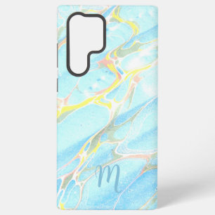 Blaues Gold gedrucktes Marmor Sommer Custom Monogr Samsung Galaxy Hülle