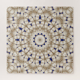 Blaues Gold Geometrisches Florales Puzzle