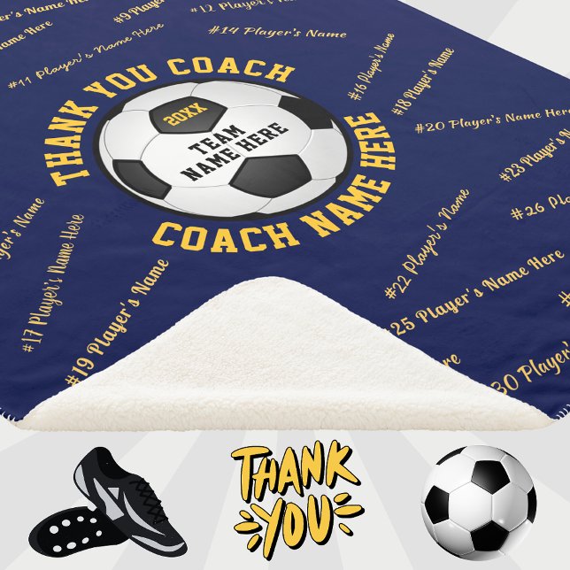 Blaues Gold, Geschenkideen für Fußballtrainer, Fuß Sherpadecke (Soccer Gifts Coach. This soccer blanket will be awesome, soccer coach gifts thank you. Soccer Coach.)