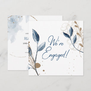Blaues Gold Moderne Florale Elegante Glitzer Verlo