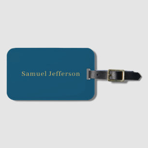 Blaues Gold Professioneller Trendiger Minimalistis Gepäckanhänger