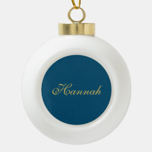 Blaues Gold Professioneller Trendiger Minimalistis Keramik Kugel-Ornament