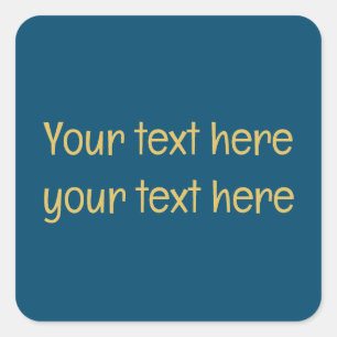 Blaues Gold Professioneller Trendiger Minimalistis Quadratischer Aufkleber