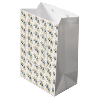 Blaues Gold Schmetterling Quinceañera Geschenkpapi Mittlere Geschenktüte
