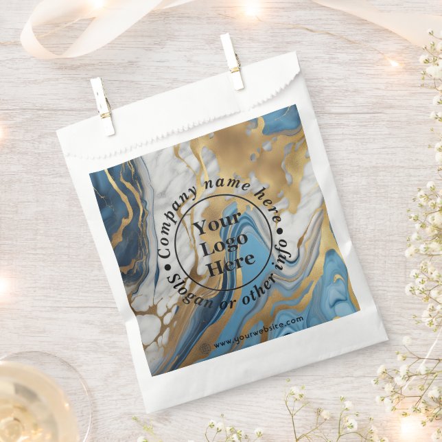 Blaues Gold und weißer Marmor Geschenktütchen (Ausgeschnitten)