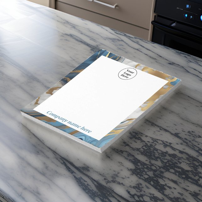 Blaues Gold und weißer Marmor Notepad Notizblock (Von Creator hochgeladen)