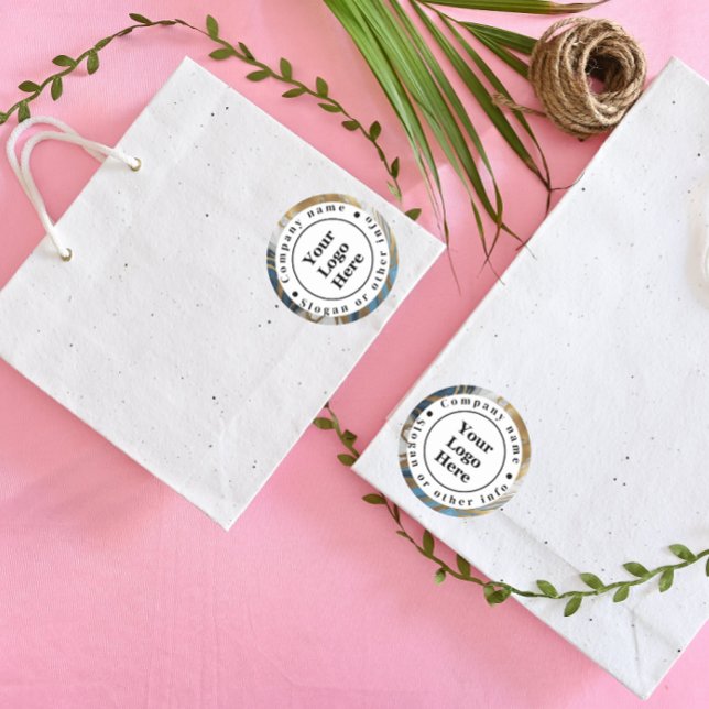 Blaues Gold und weißer Marmor Runder Aufkleber (Von Creator hochgeladen)