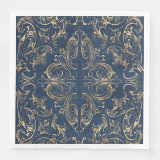 Blaues Gold Vintage Verziertes Gold Serviette