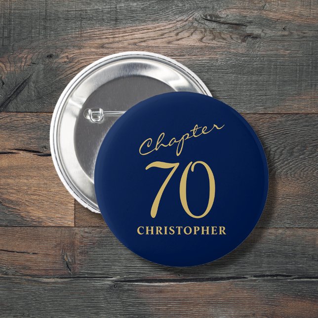 Blaues Gold zum 70. Geburtstag Button (Von Creator hochgeladen)