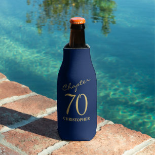 Blaues Gold zum 70. Geburtstag Flaschenkühler