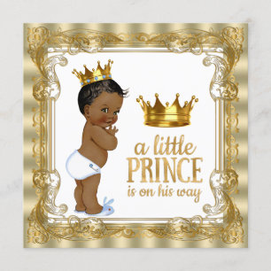 Blaues Goldköniglicher Prinz Babyparty Einladung