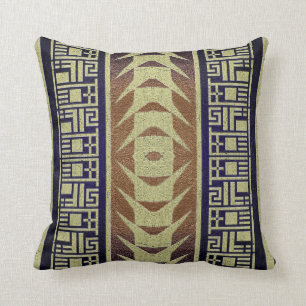 Blaues goldtone Kissen des herrlichen
