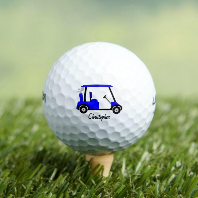 Blaues Golf Buggy Design Golfball (Insitu T-Shirt)