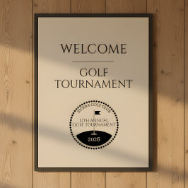 Blaues Golfturnier-Willkommensposter Poster