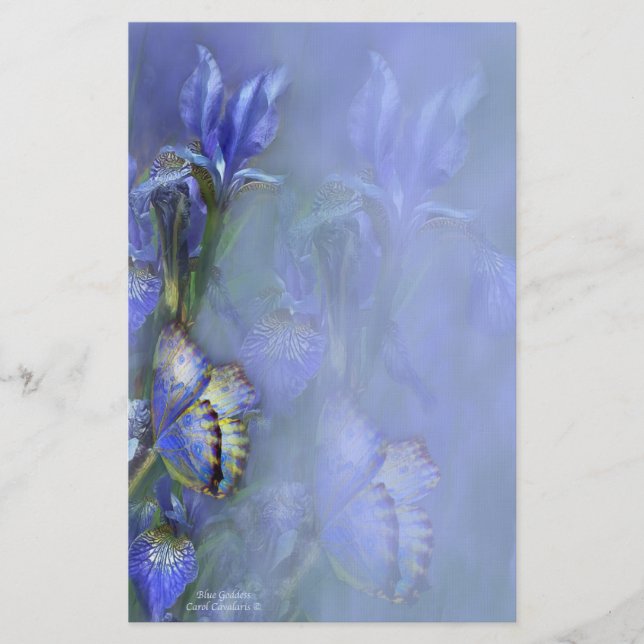 Blaues Göttin-Briefpapier Briefpapier (Vorderseite)