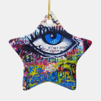 Blaues Graffiti-Auge Keramik Ornament