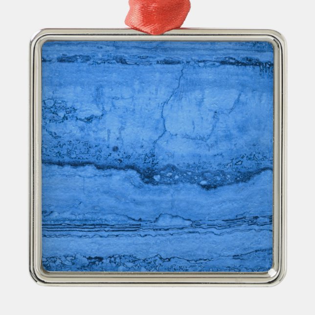 Blaues Granitmuster, blauer Marmor, blauer Stein Silbernes Ornament (Vorne)