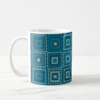 Blaues Granny Square Muster Kaffeetasse