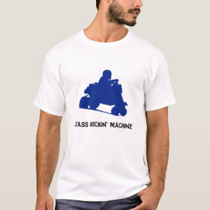 Blaues Gras-Kicker-Rasenmäher-Laufen T-Shirt