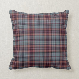 Blaues Grauroter Tartan kariert Kissen
