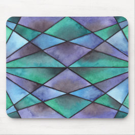 Blaues Grün-Buntglas Mousepad