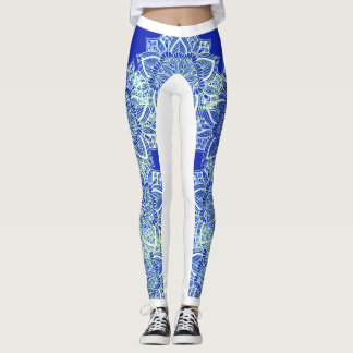 Blaues Grün-Eismandala-Leggings Leggings