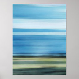 Blaues Grünes Grau von Meadow Field Sky Cloud Land Poster